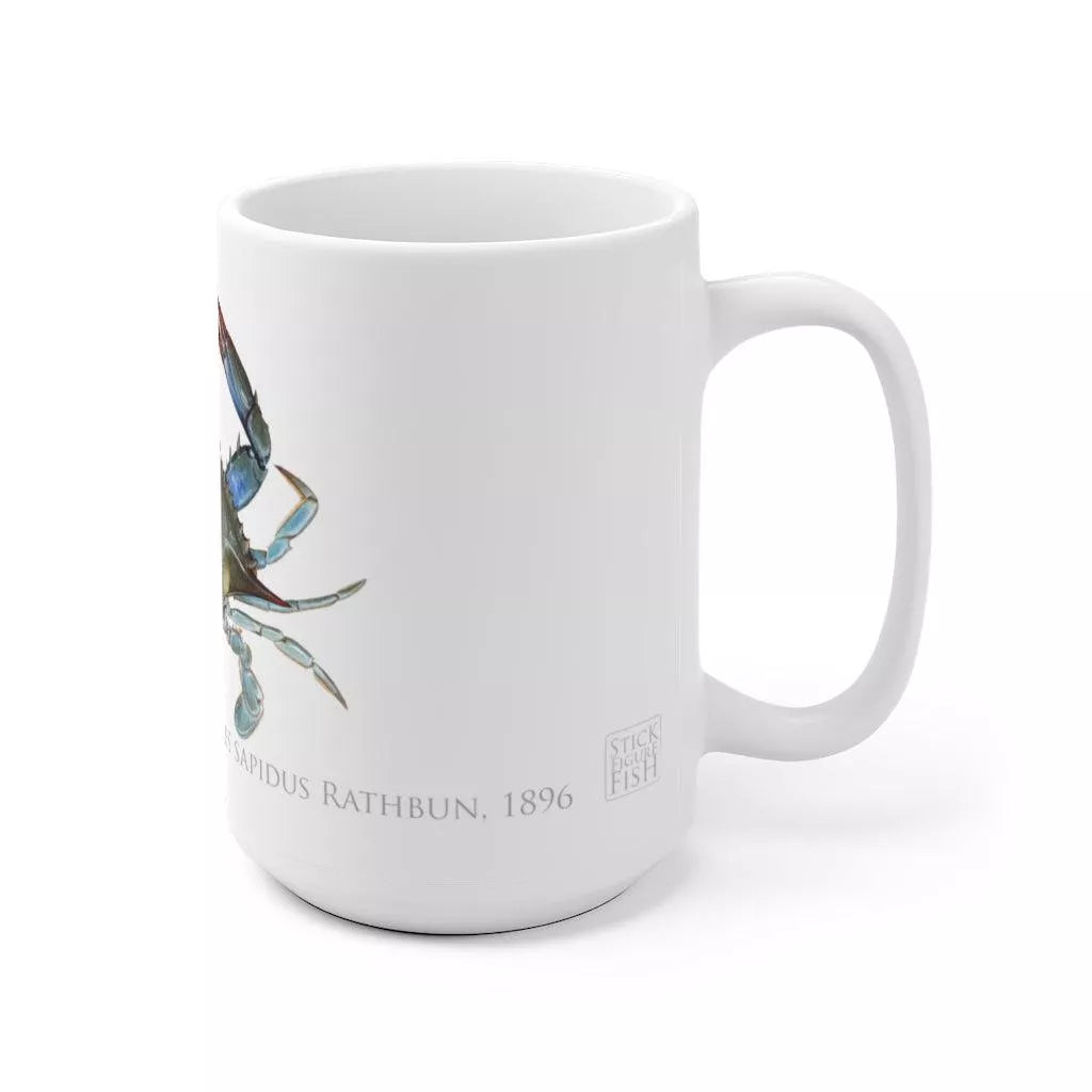 Louisiana Blue Crab Mug-Stick Figure Fish Illustration