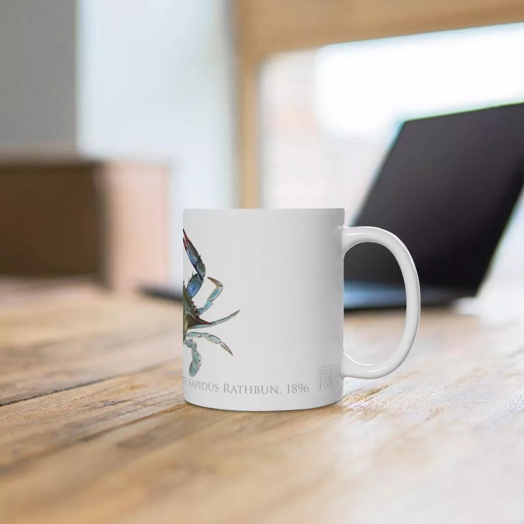 Louisiana Blue Crab Mug-Stick Figure Fish Illustration