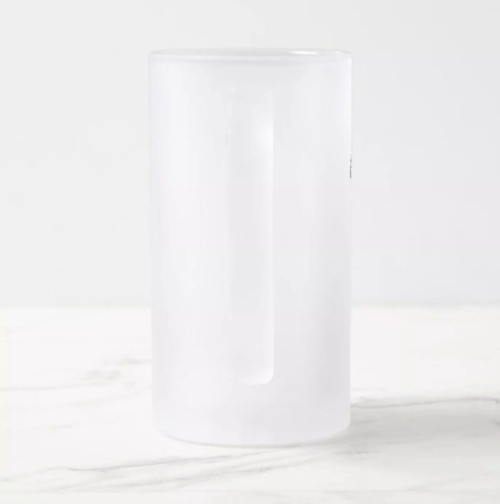 Mahi Mahi - Frosted Glass Stein - Stick Figure Fish Illustration