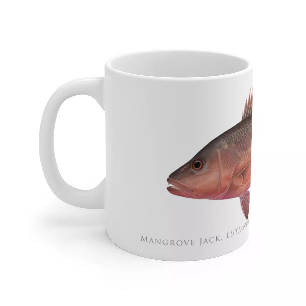 Mangrove Jack Mug - Stick Figure Fish Illustration