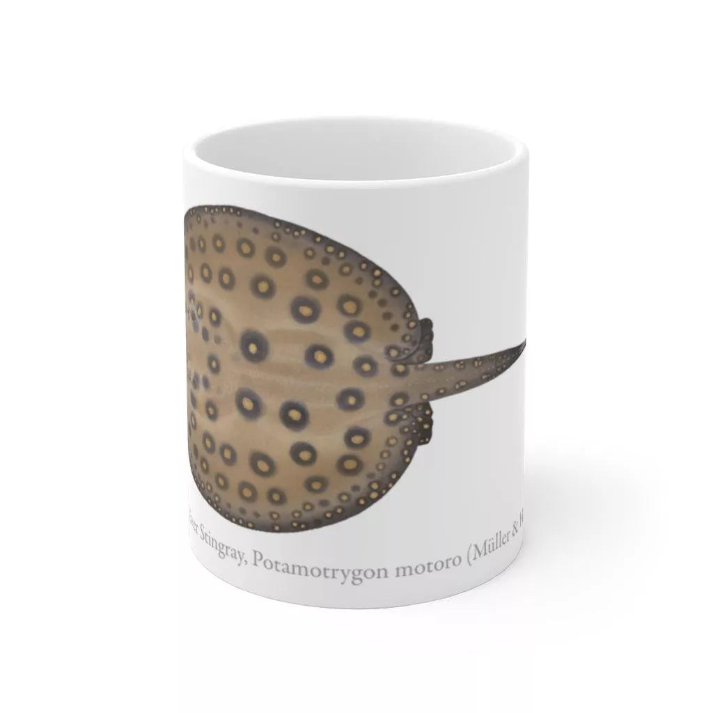 Ocellate River Stingray Mug-Stick Figure Fish Illustration