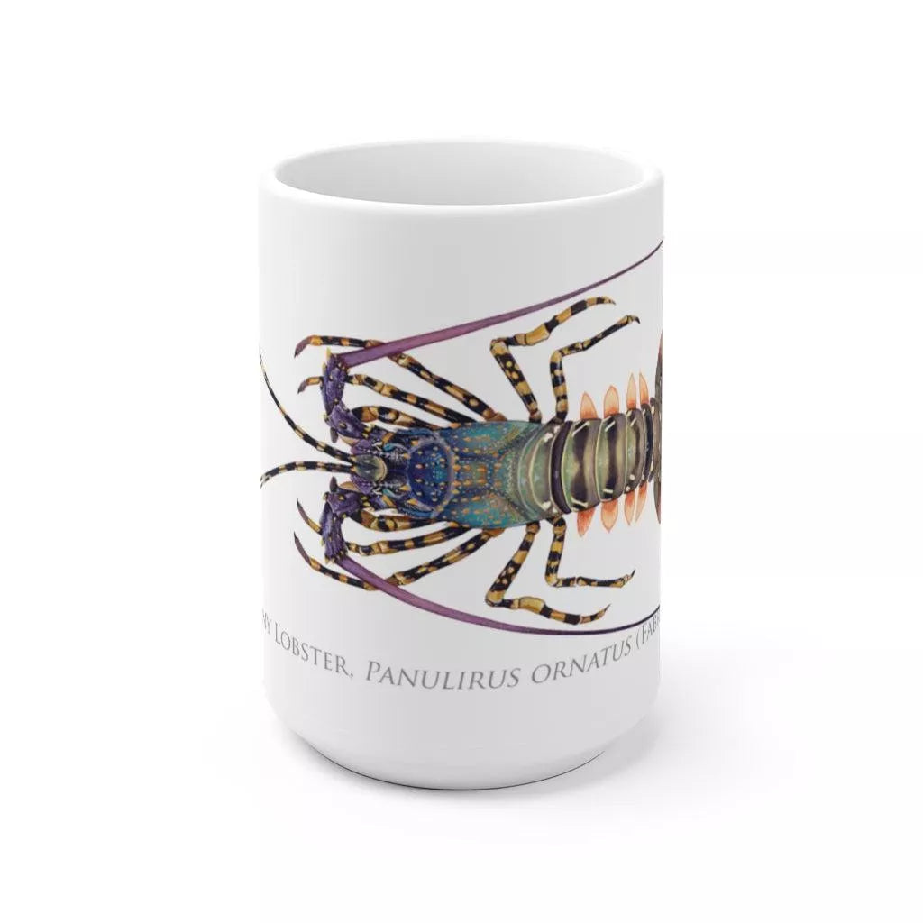 Ornate Spiny Lobster Mug-Stick Figure Fish Illustration
