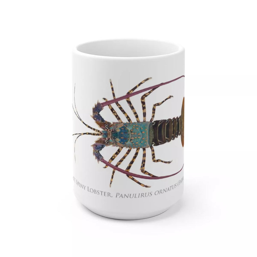 Ornate Spiny Lobster Mug - Version 2 (Detailed)-Stick Figure Fish Illustration
