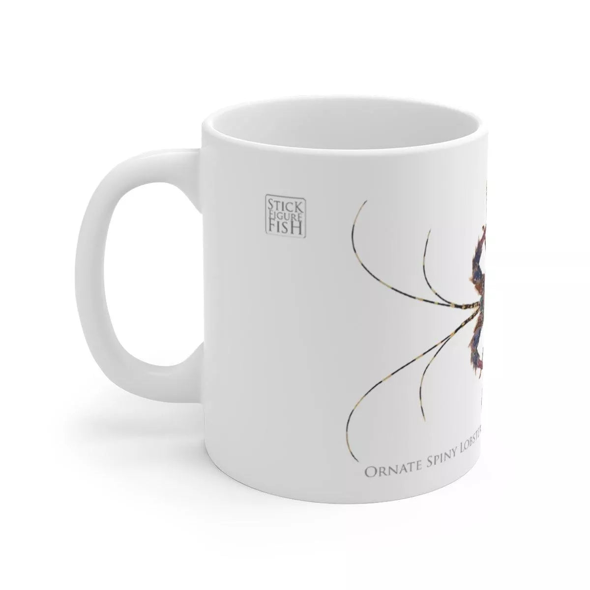 Ornate Spiny Lobster Mug - Version 2 (Detailed)-Stick Figure Fish Illustration