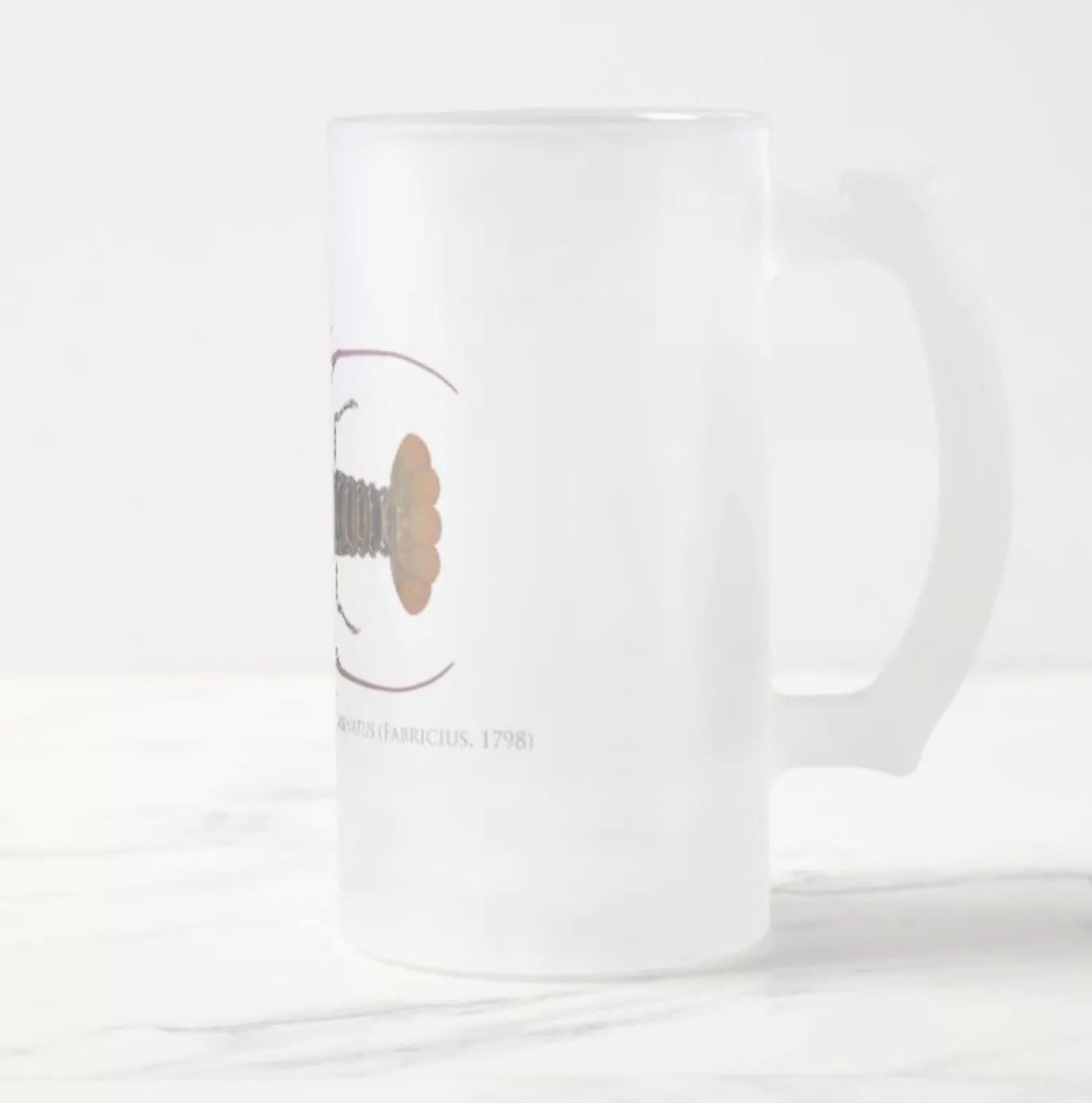 Ornate Spiny Lobster Version 2 (Detailed) - Frosted Glass Stein-Stick Figure Fish Illustration