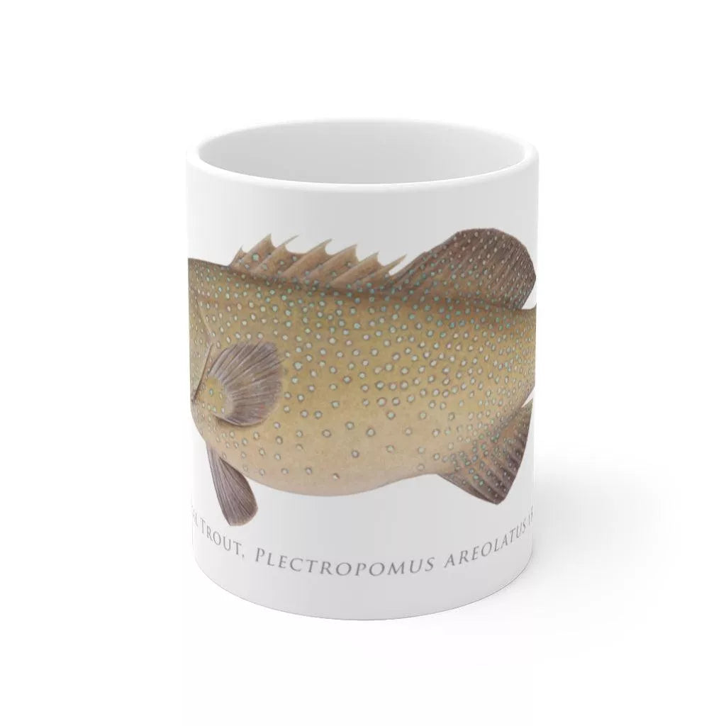 Passionfruit Coral Trout Mug-Stick Figure Fish Illustration