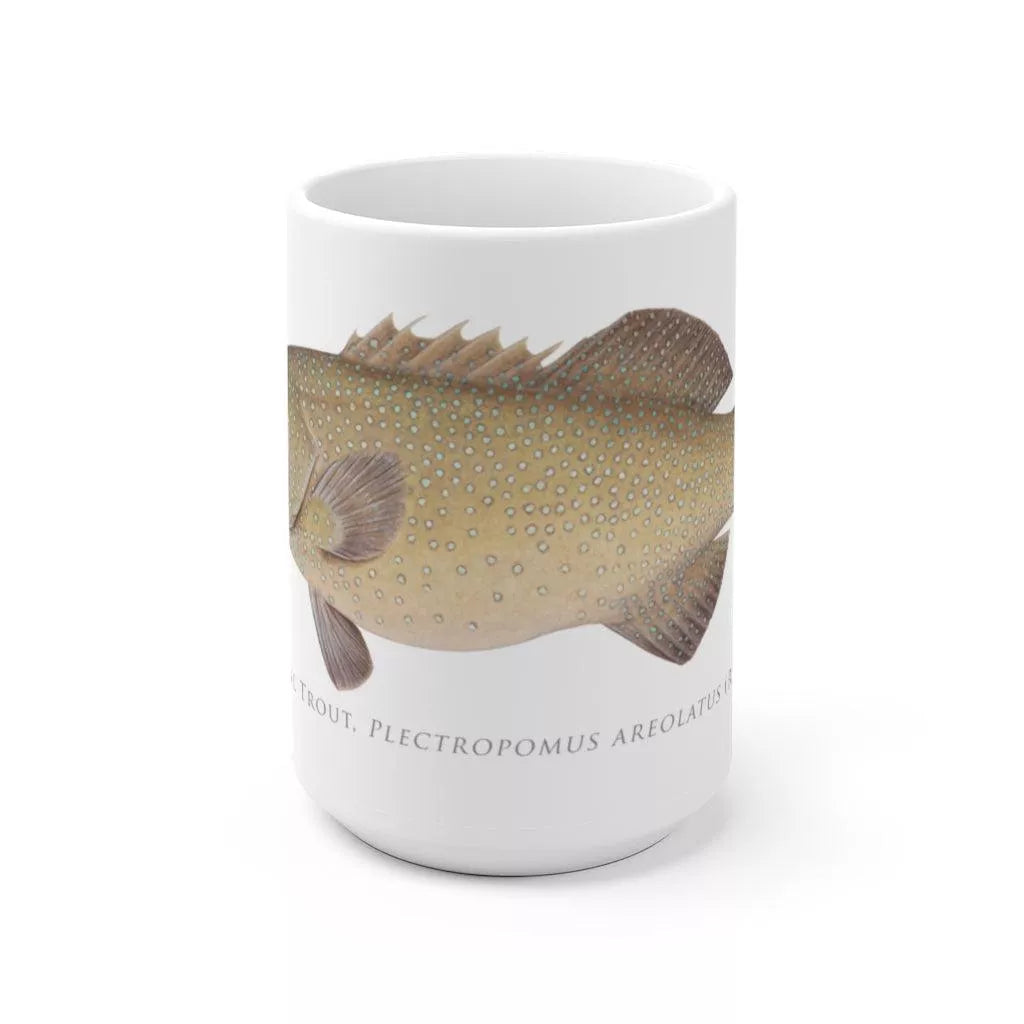 Passionfruit Coral Trout Mug-Stick Figure Fish Illustration