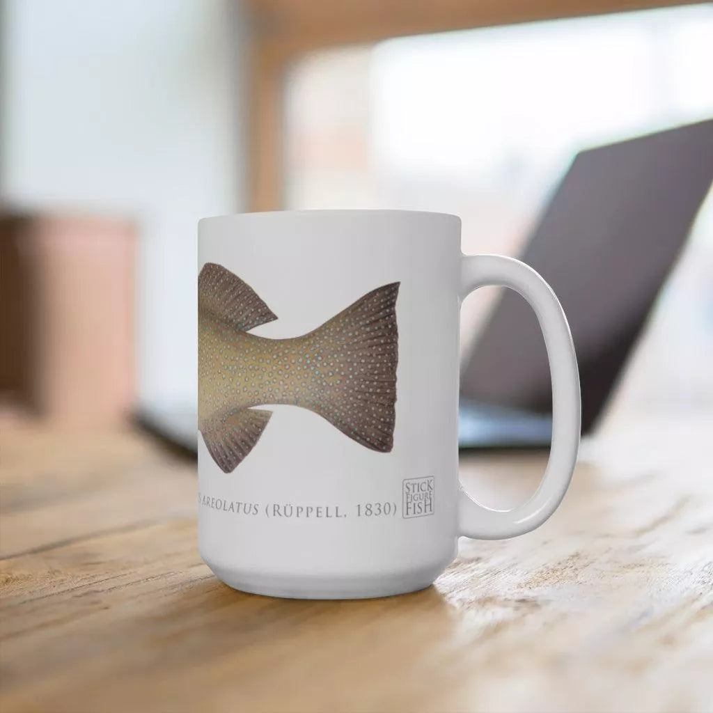 Passionfruit Coral Trout Mug-Stick Figure Fish Illustration