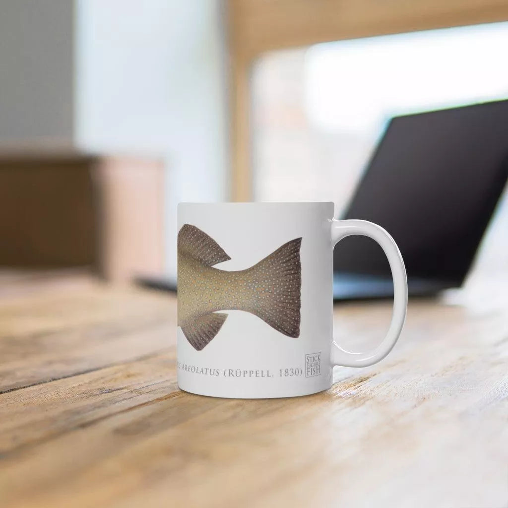 Passionfruit Coral Trout Mug-Stick Figure Fish Illustration