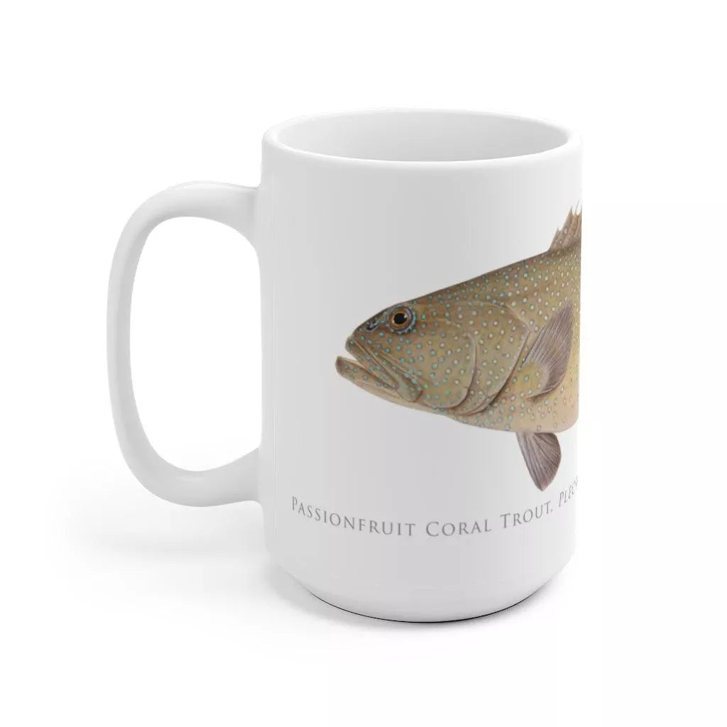 Passionfruit Coral Trout Mug-Stick Figure Fish Illustration