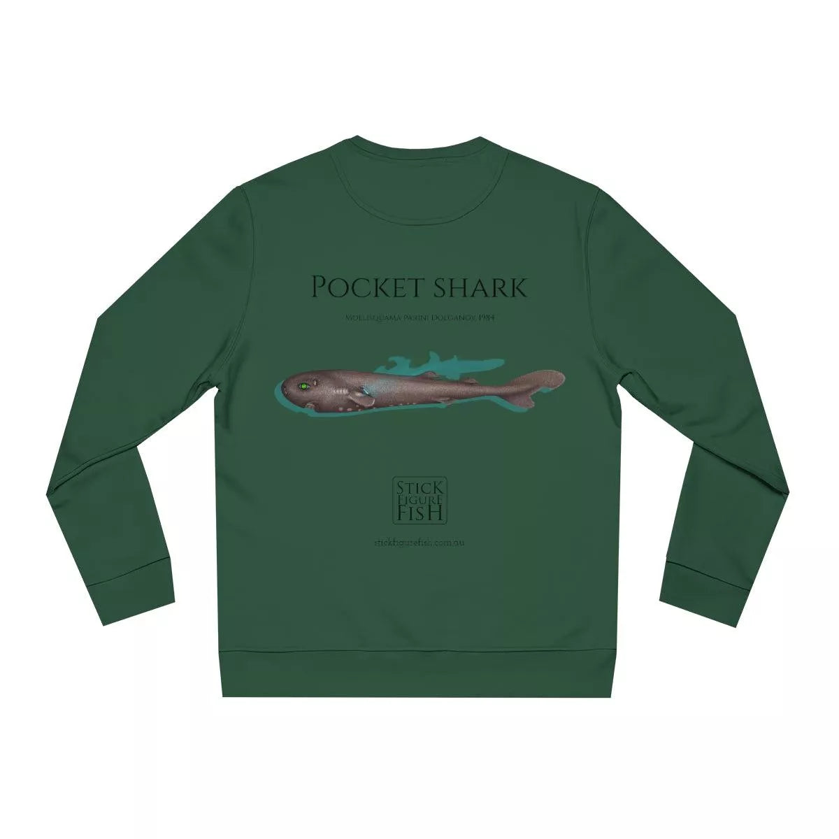 Pocket Shark - Unisex Changer Sweatshirt-Stick Figure Fish Illustration