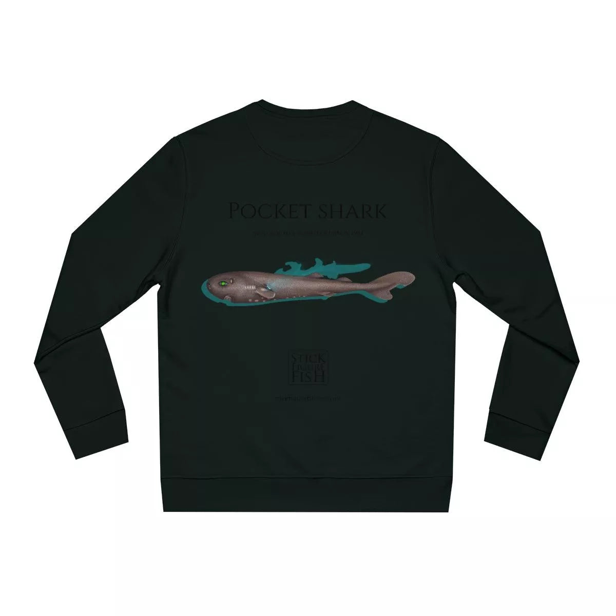 Pocket Shark - Unisex Changer Sweatshirt-Stick Figure Fish Illustration