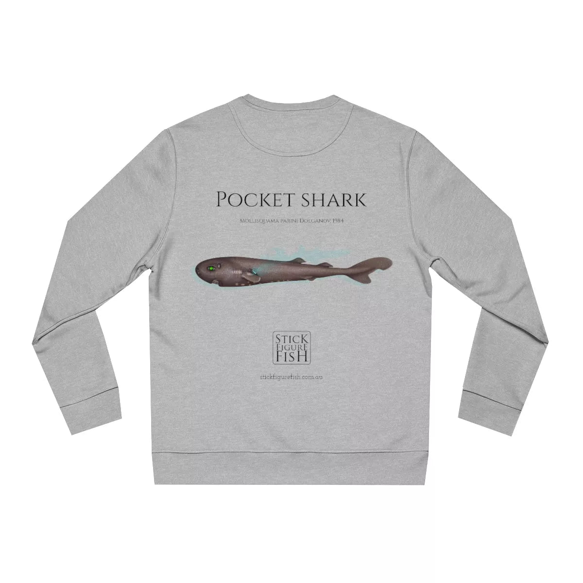 Pocket Shark - Unisex Changer Sweatshirt-Stick Figure Fish Illustration