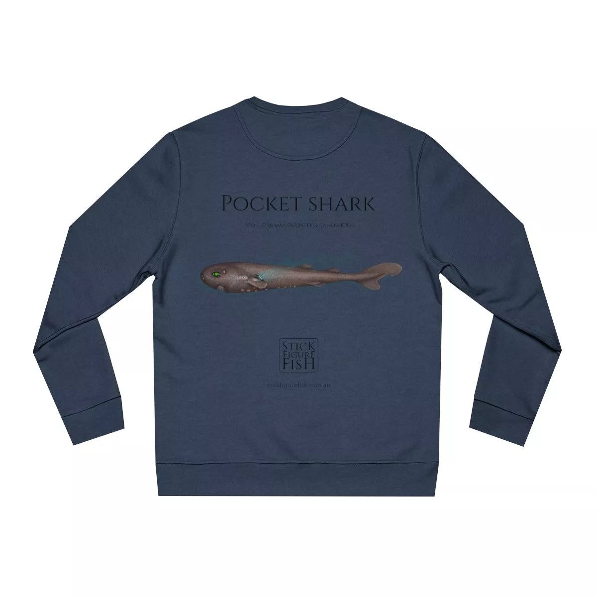 Pocket Shark - Unisex Changer Sweatshirt-Stick Figure Fish Illustration