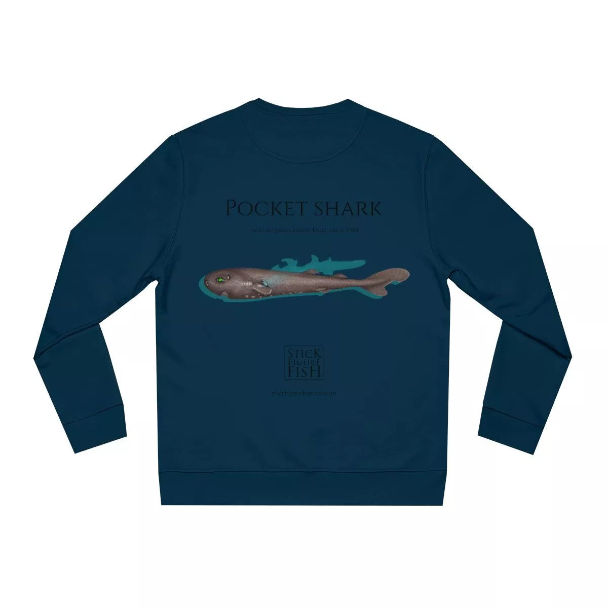 Pocket Shark - Unisex Changer Sweatshirt-Stick Figure Fish Illustration