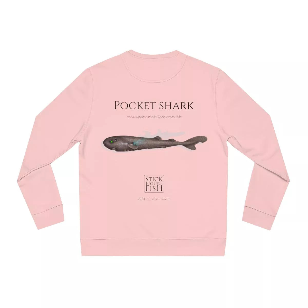 Pocket Shark - Unisex Changer Sweatshirt-Stick Figure Fish Illustration