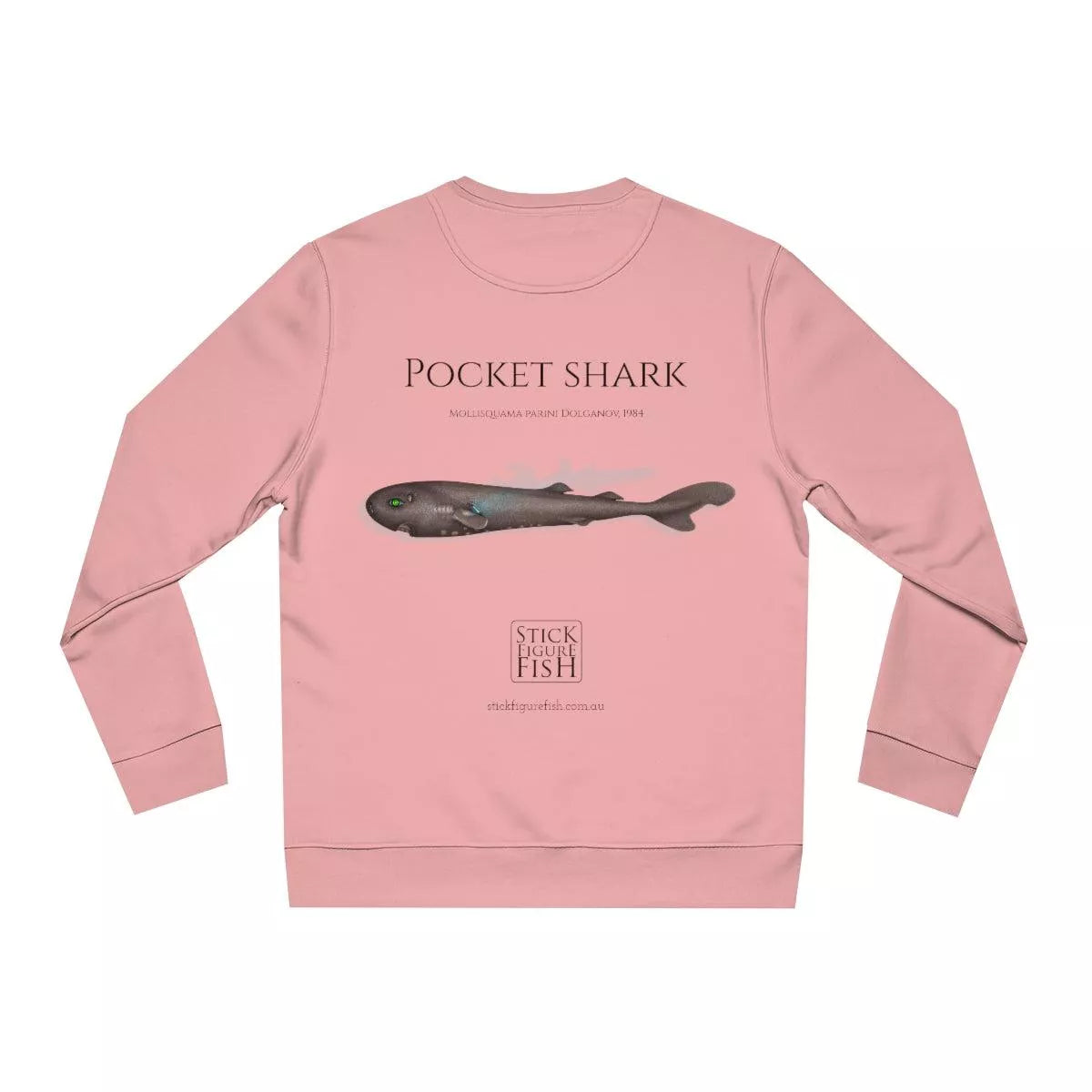 Pocket Shark - Unisex Changer Sweatshirt-Stick Figure Fish Illustration