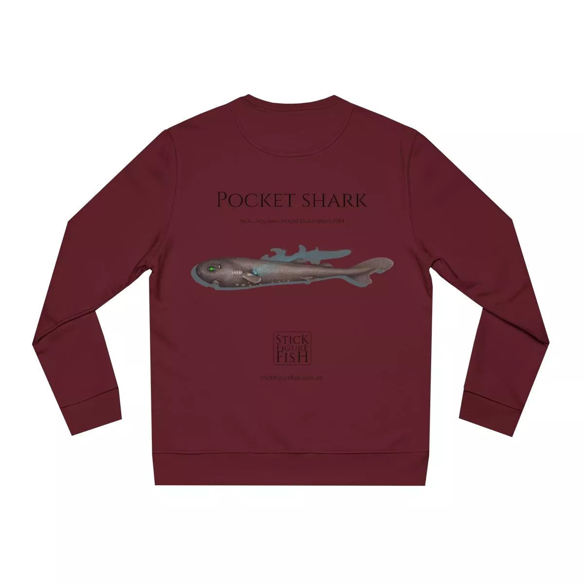 Pocket Shark - Unisex Changer Sweatshirt-Stick Figure Fish Illustration
