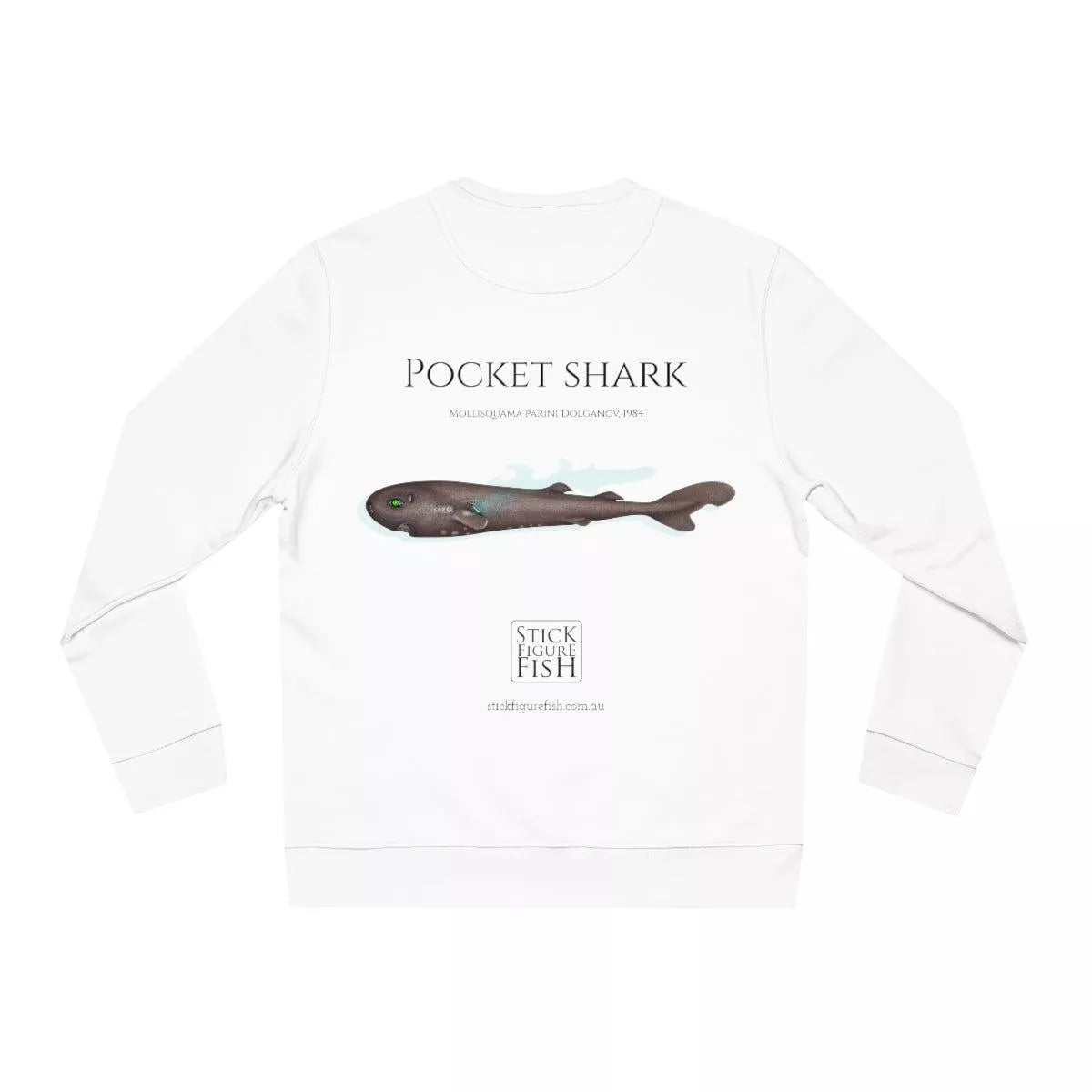 Pocket Shark - Unisex Changer Sweatshirt-Stick Figure Fish Illustration