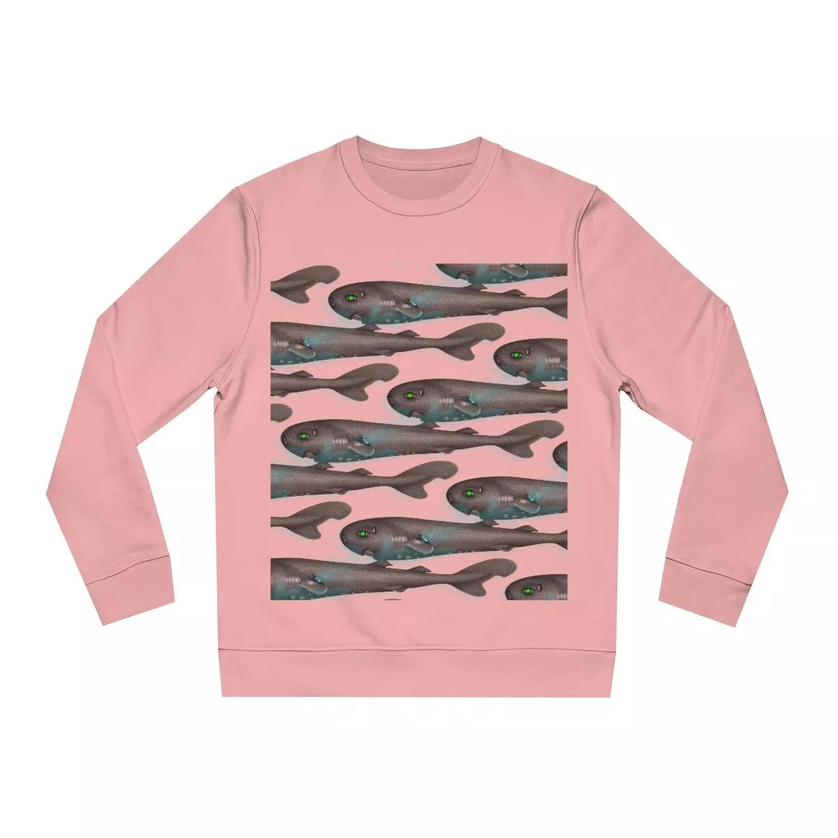 Pocket Shark - Unisex Changer Sweatshirt-Stick Figure Fish Illustration