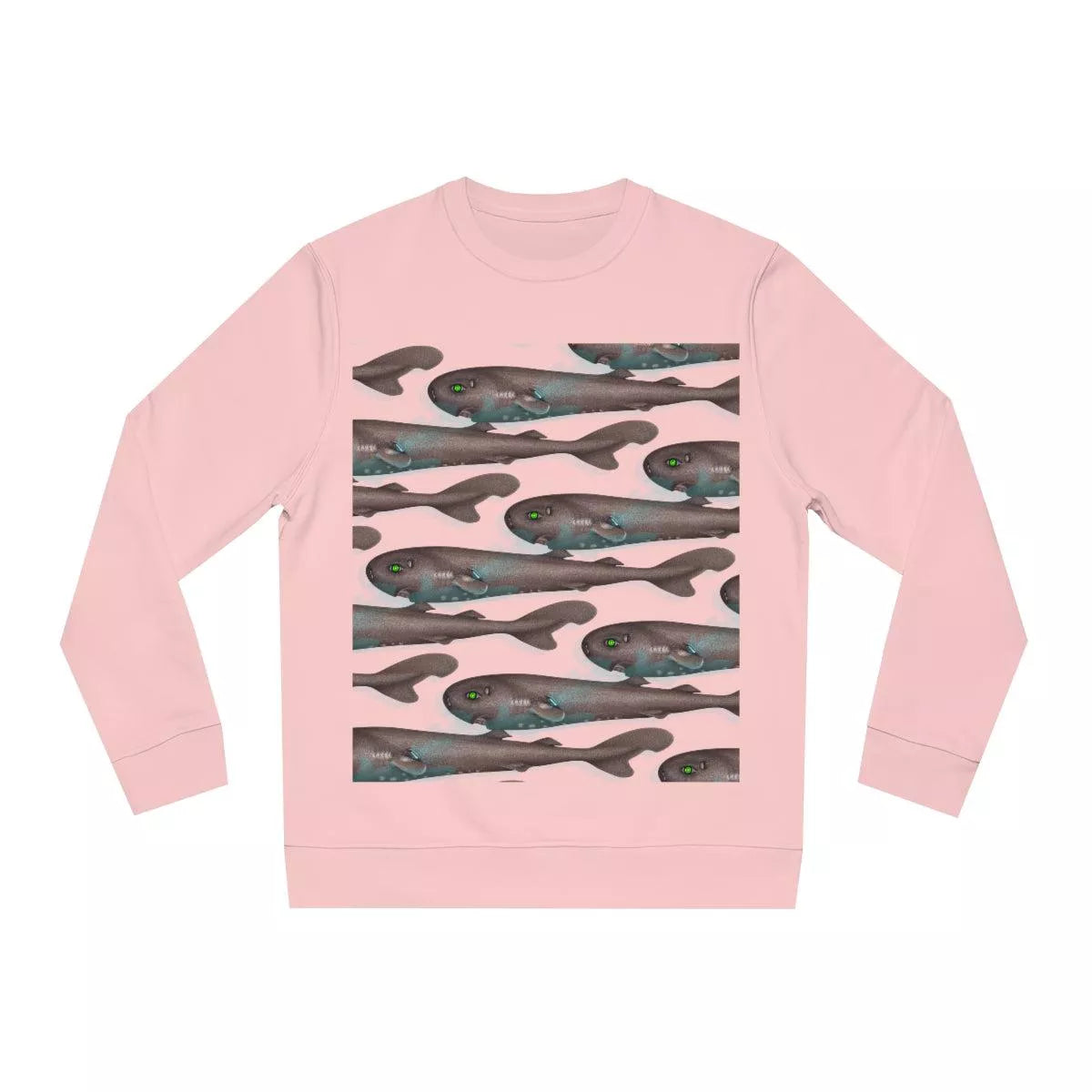 Pocket Shark - Unisex Changer Sweatshirt-Stick Figure Fish Illustration