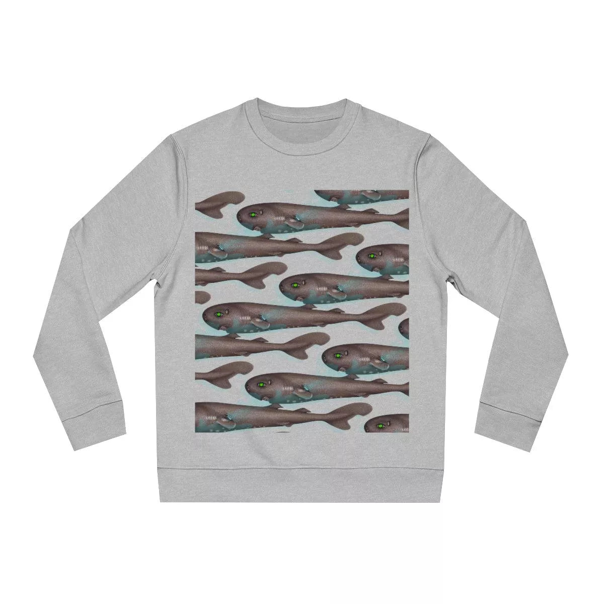 Pocket Shark - Unisex Changer Sweatshirt-Stick Figure Fish Illustration