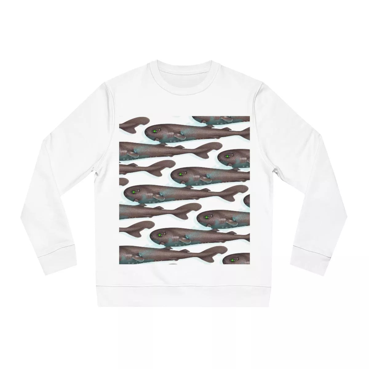 Pocket Shark - Unisex Changer Sweatshirt-Stick Figure Fish Illustration