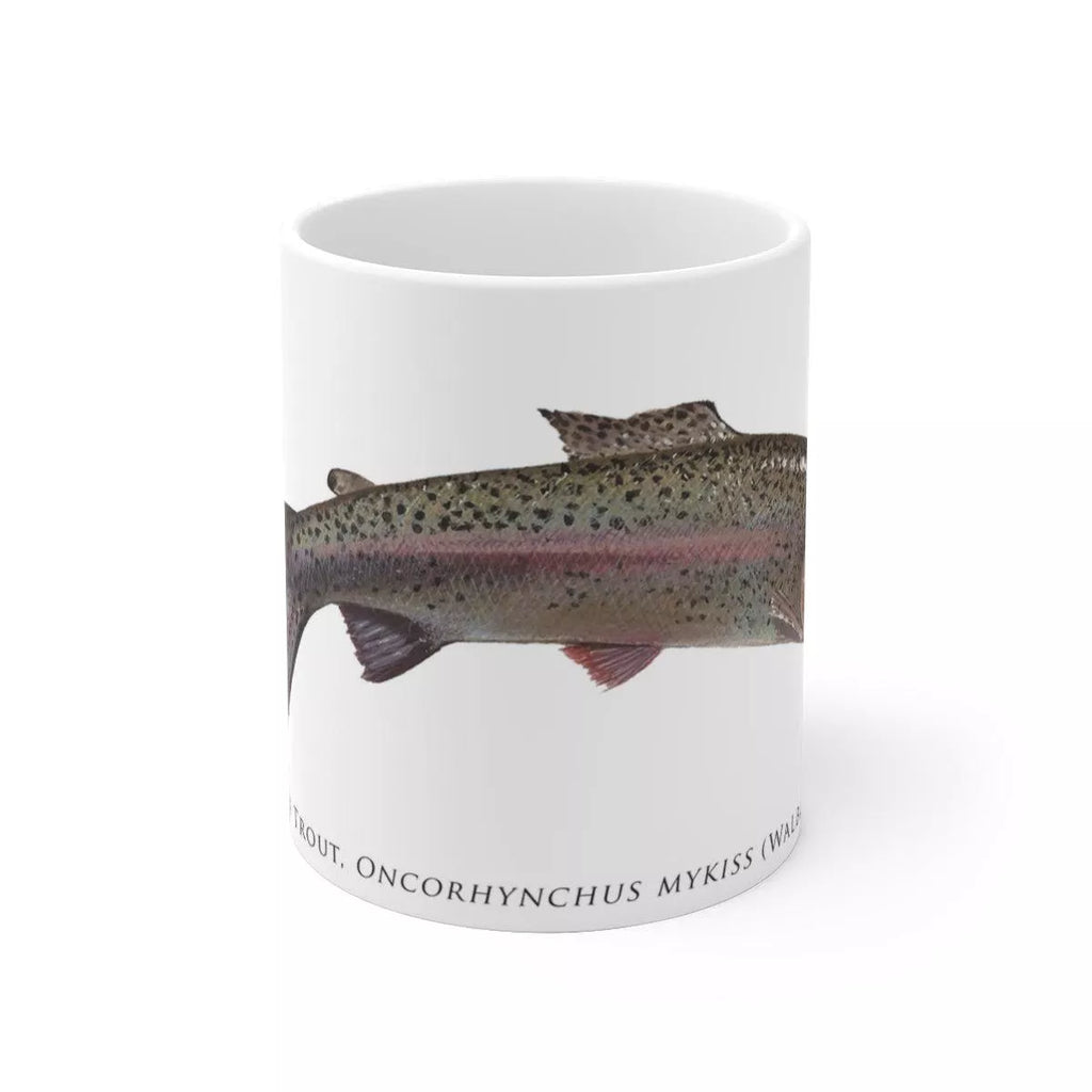 Rainbow Trout Mug - Stick Figure Fish Illustration