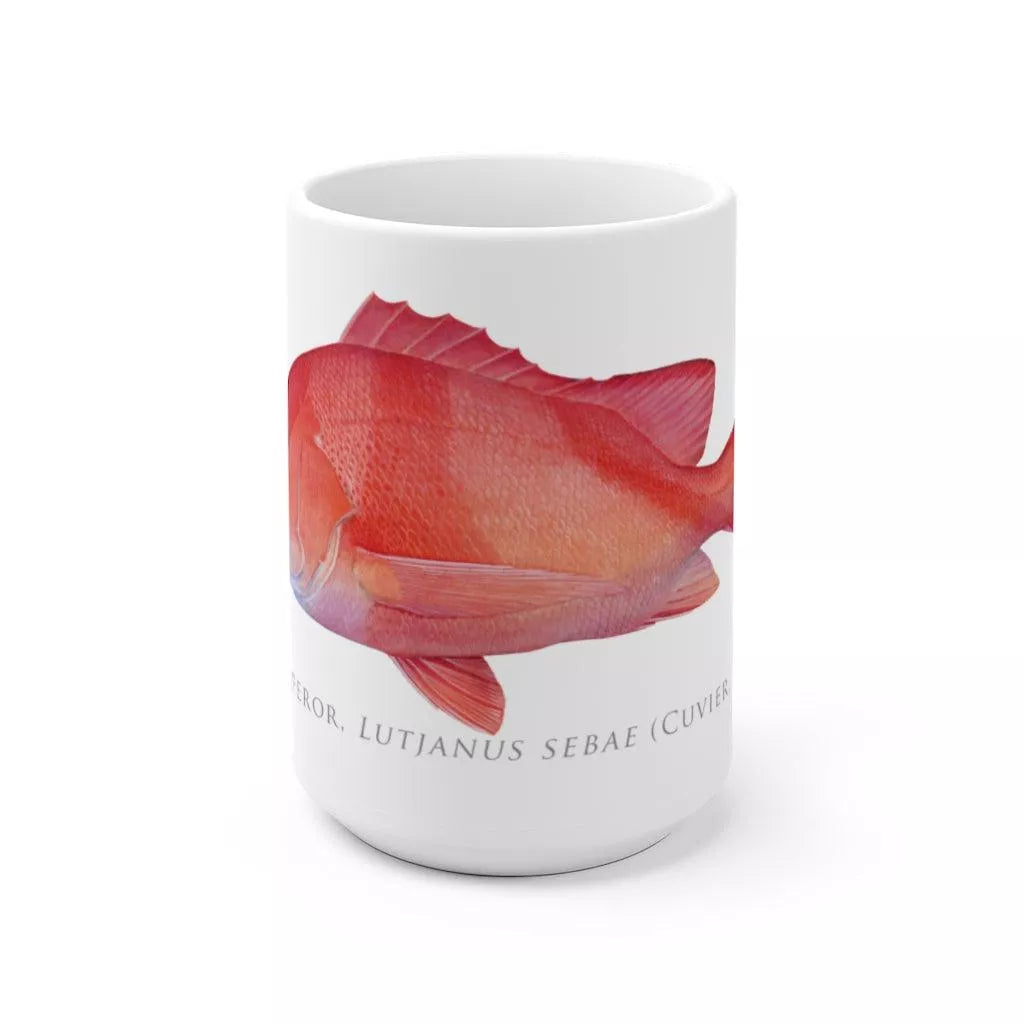 Red Emperor Mug - Stick Figure Fish Illustration