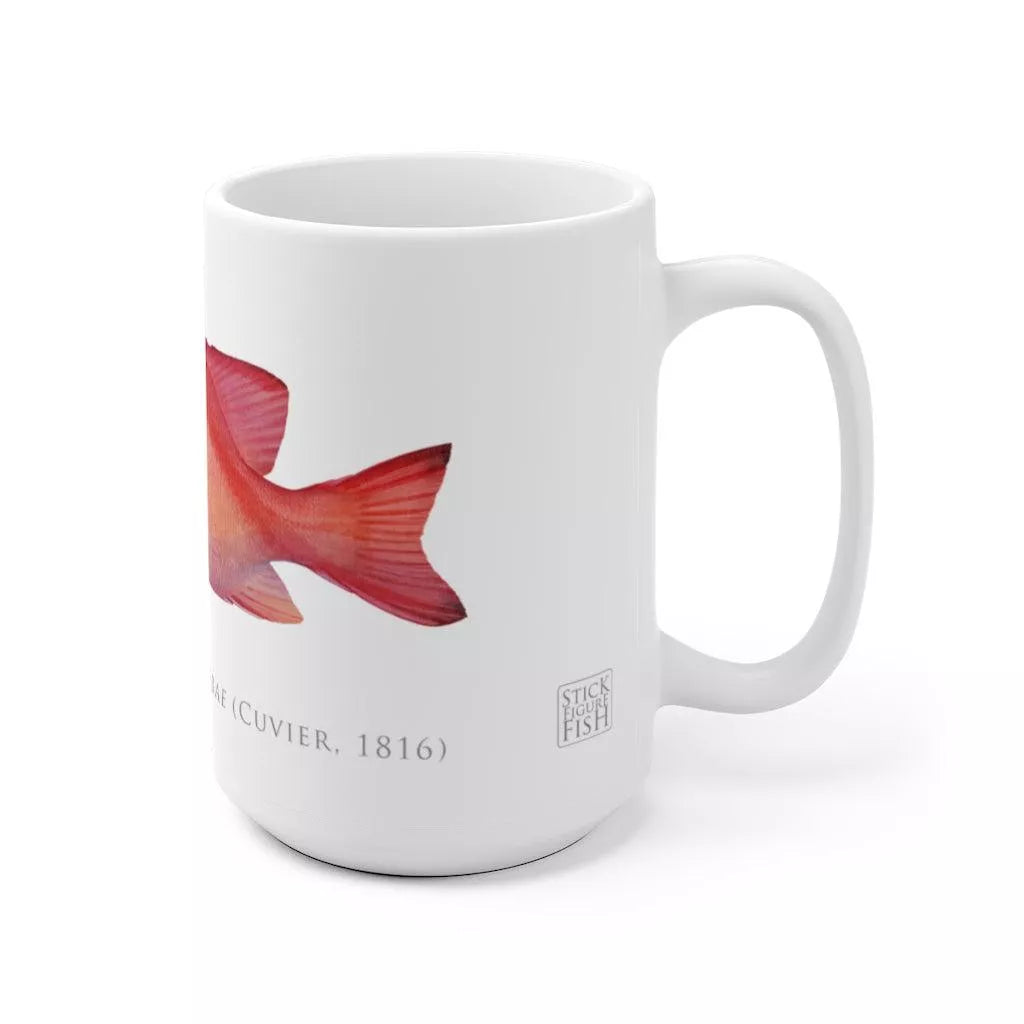 Red Emperor Mug - Stick Figure Fish Illustration