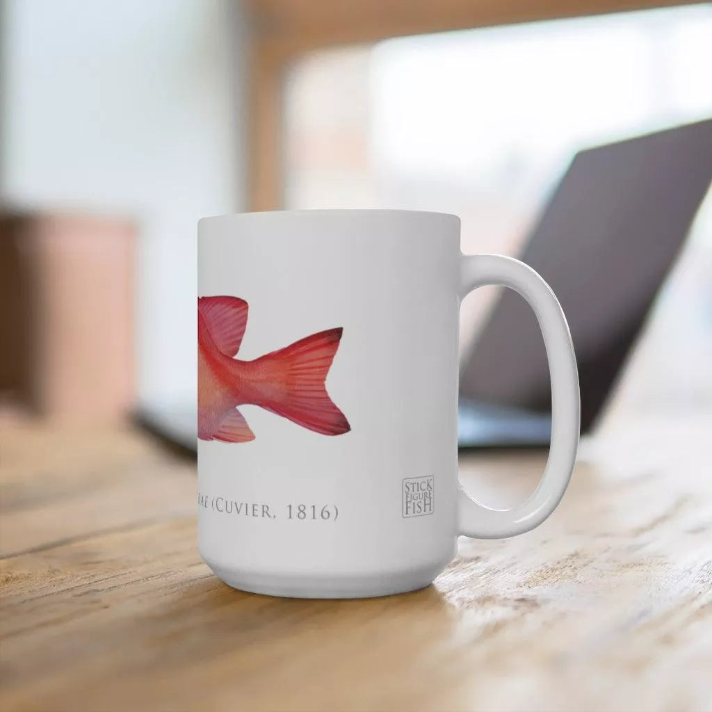 Red Emperor Mug - Stick Figure Fish Illustration
