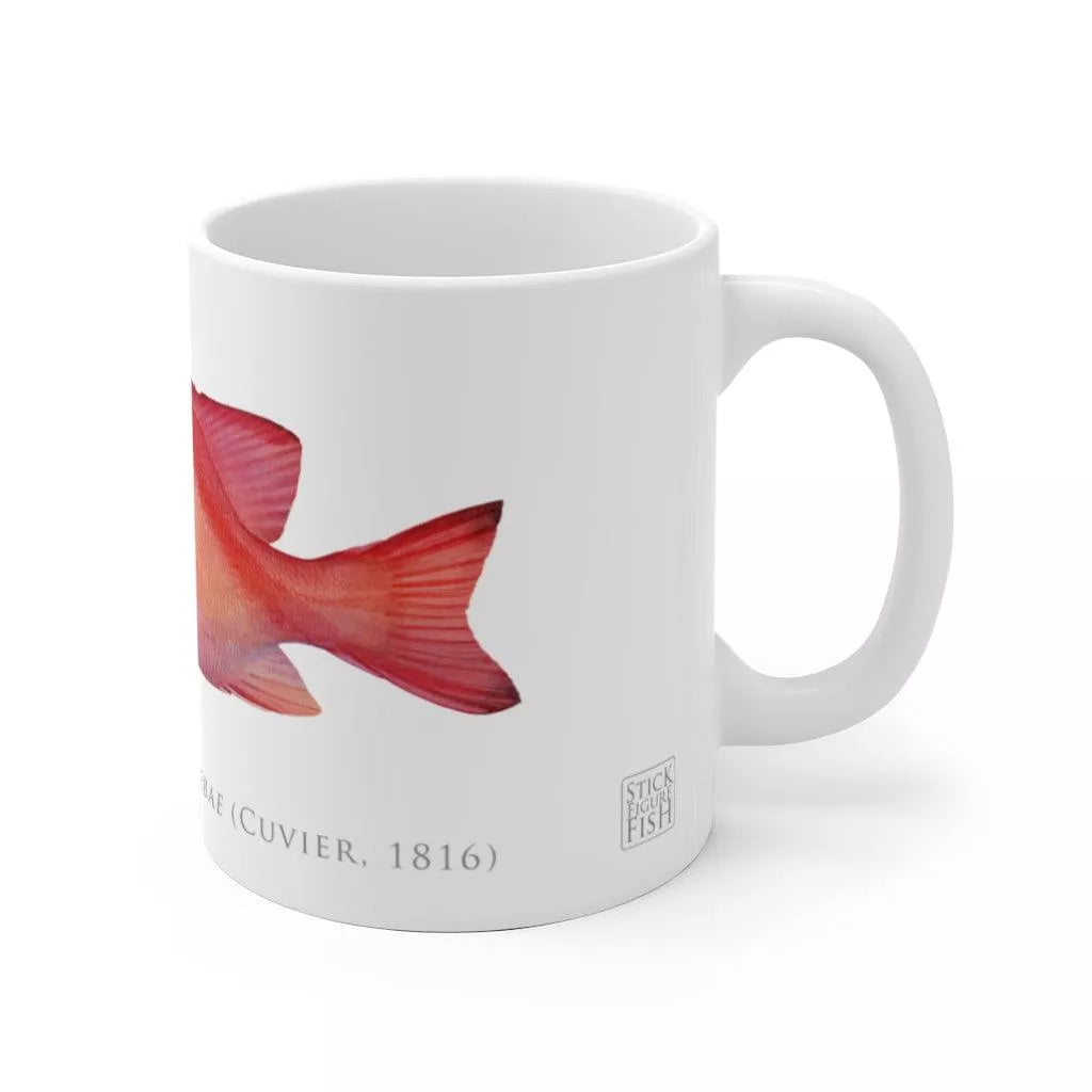 Red Emperor Mug - Stick Figure Fish Illustration