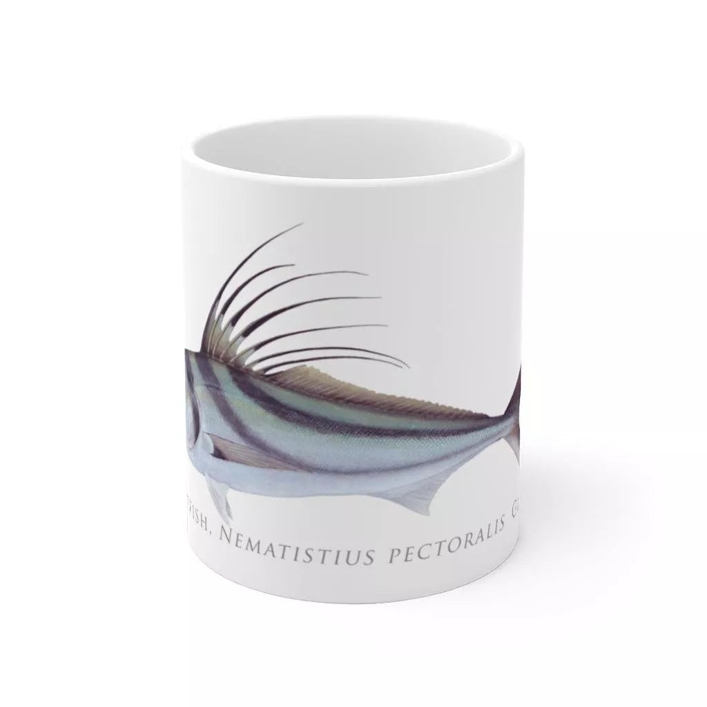 Roosterfish Mug - Stick Figure Fish Illustration