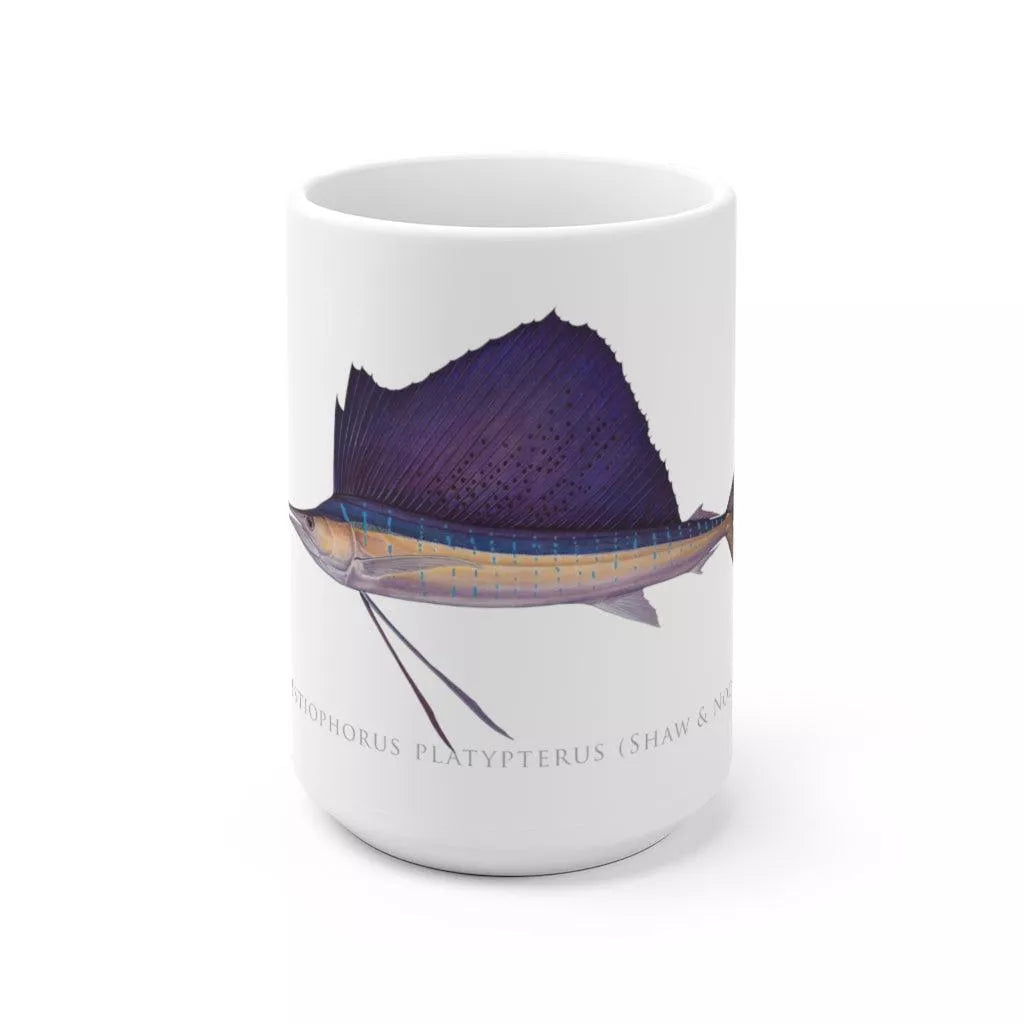Sailfish Mug - Stick Figure Fish Illustration