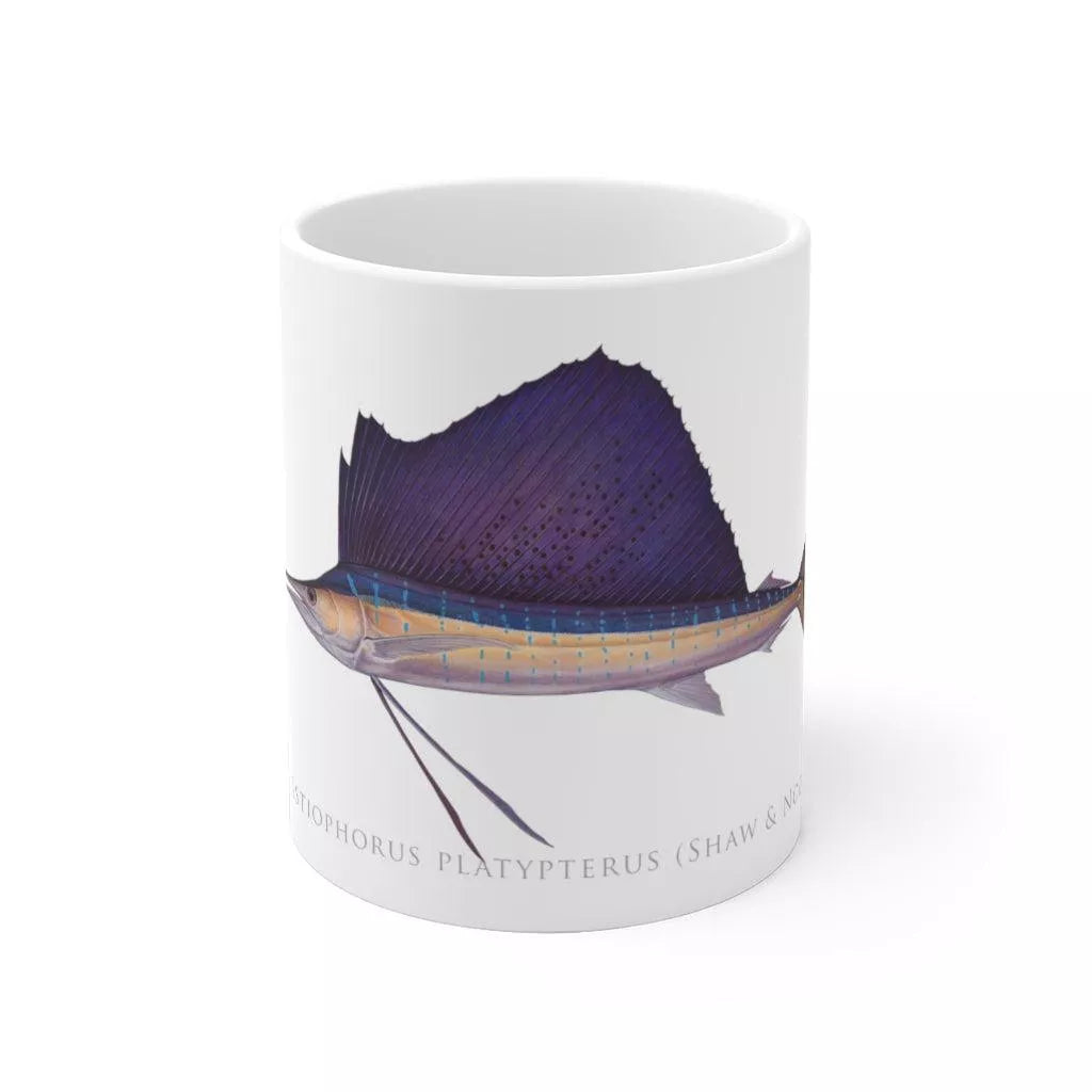 Sailfish Mug - Stick Figure Fish Illustration