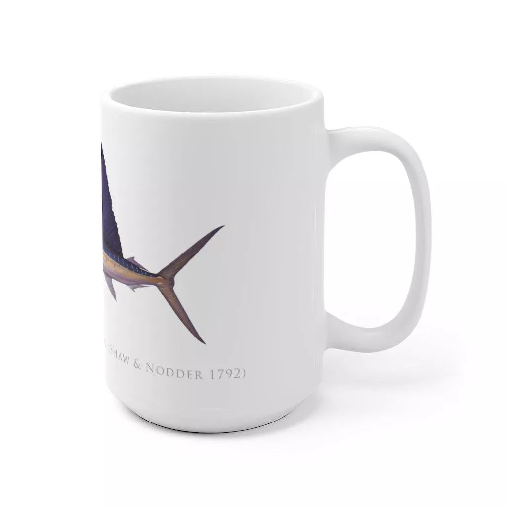 Sailfish Mug - Stick Figure Fish Illustration