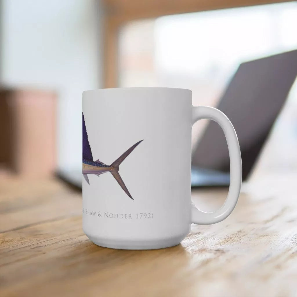 Sailfish Mug - Stick Figure Fish Illustration
