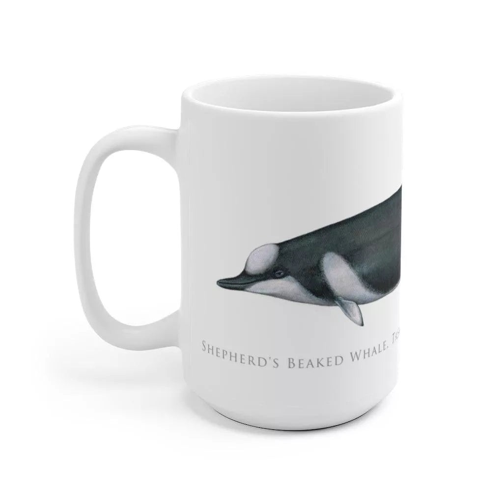 Shepherd's Beaked Whale Mug-Stick Figure Fish Illustration