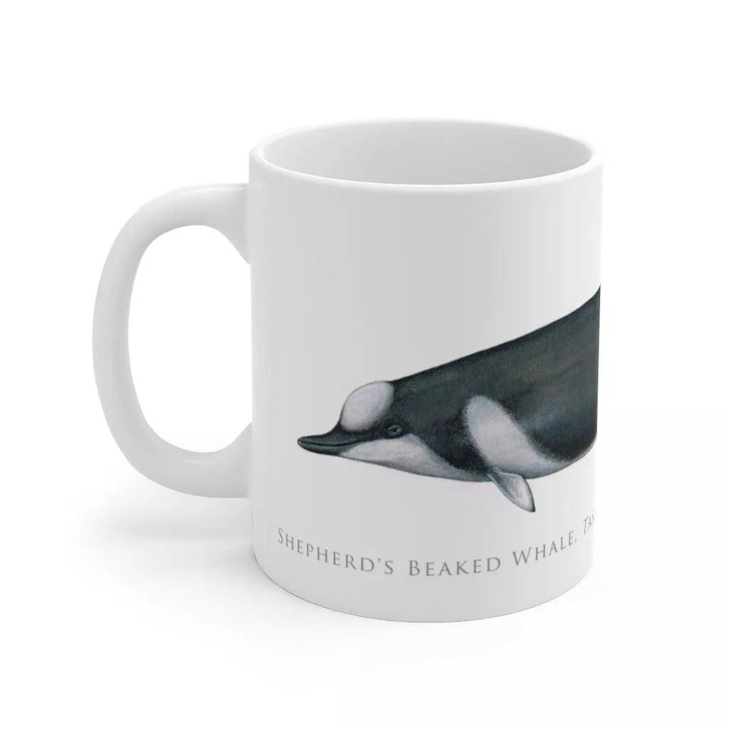 Shepherd's Beaked Whale Mug-Stick Figure Fish Illustration