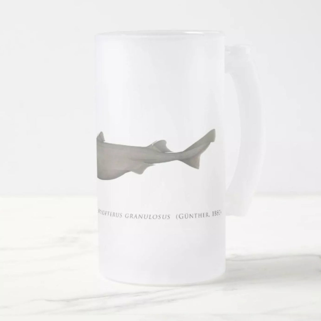 Southern Lanternshark - Frosted Glass Stein-Stick Figure Fish Illustration