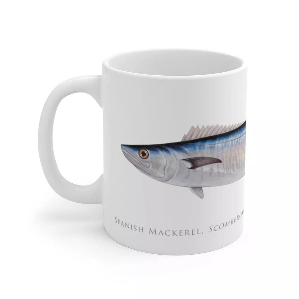 Spanish Mackerel Mug - Stick Figure Fish Illustration