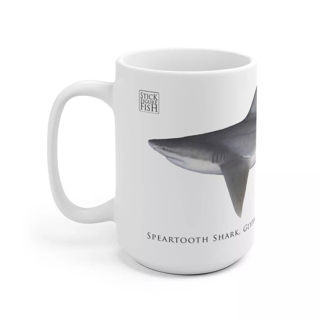 Speartooth Shark Mug-Stick Figure Fish Illustration