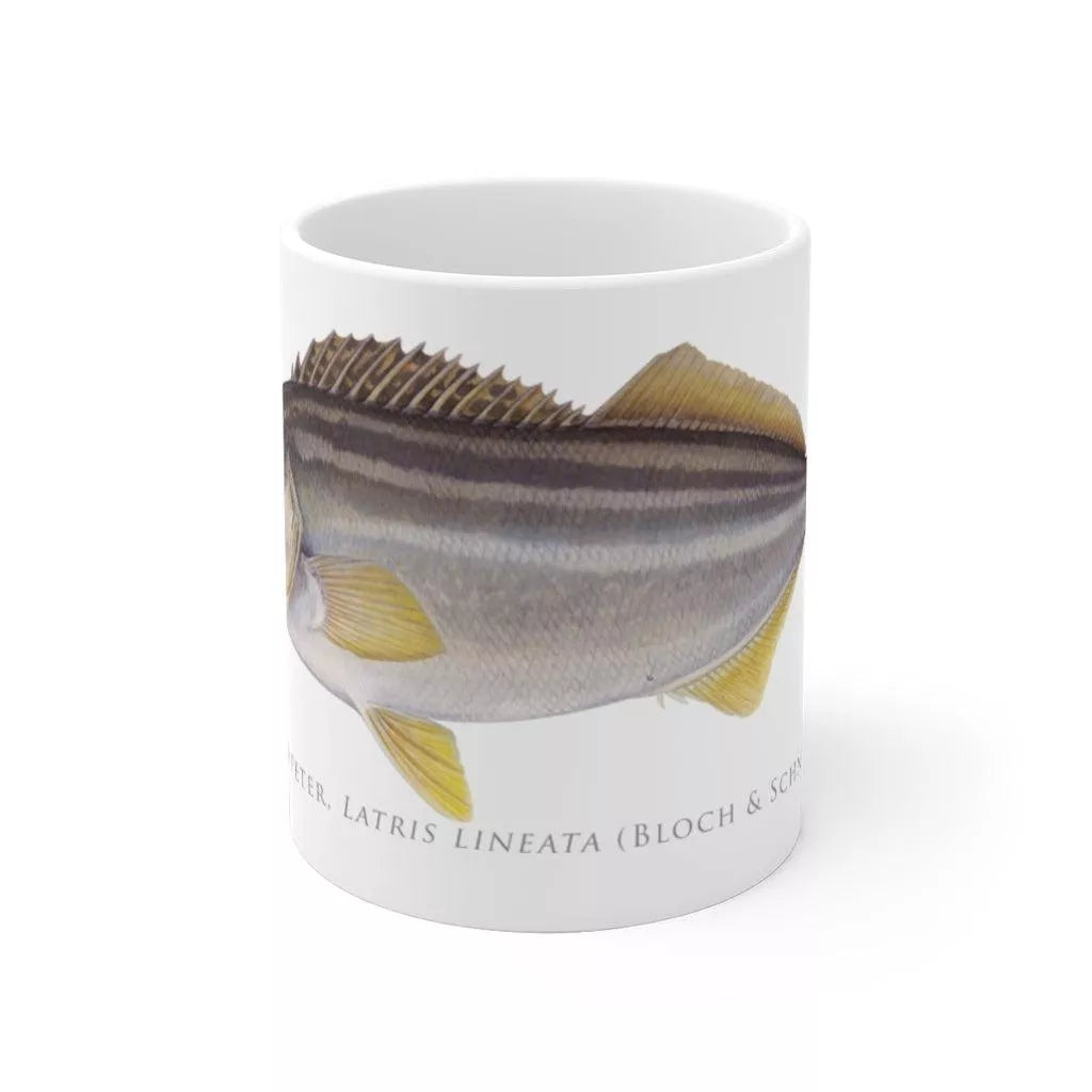 Striped Trumpeter Mug-Stick Figure Fish Illustration