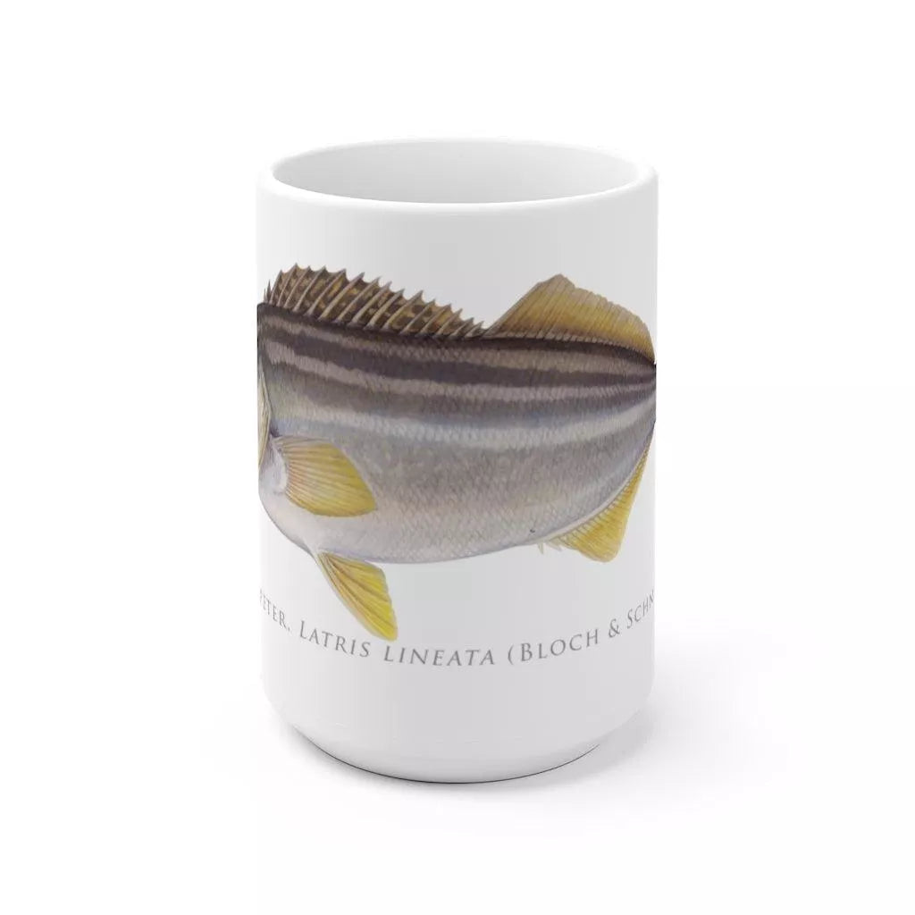 Striped Trumpeter Mug-Stick Figure Fish Illustration