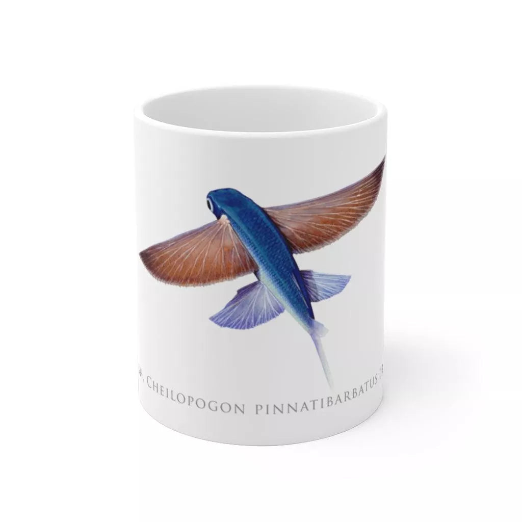Tallfin Flyingfish Mug-Stick Figure Fish Illustration