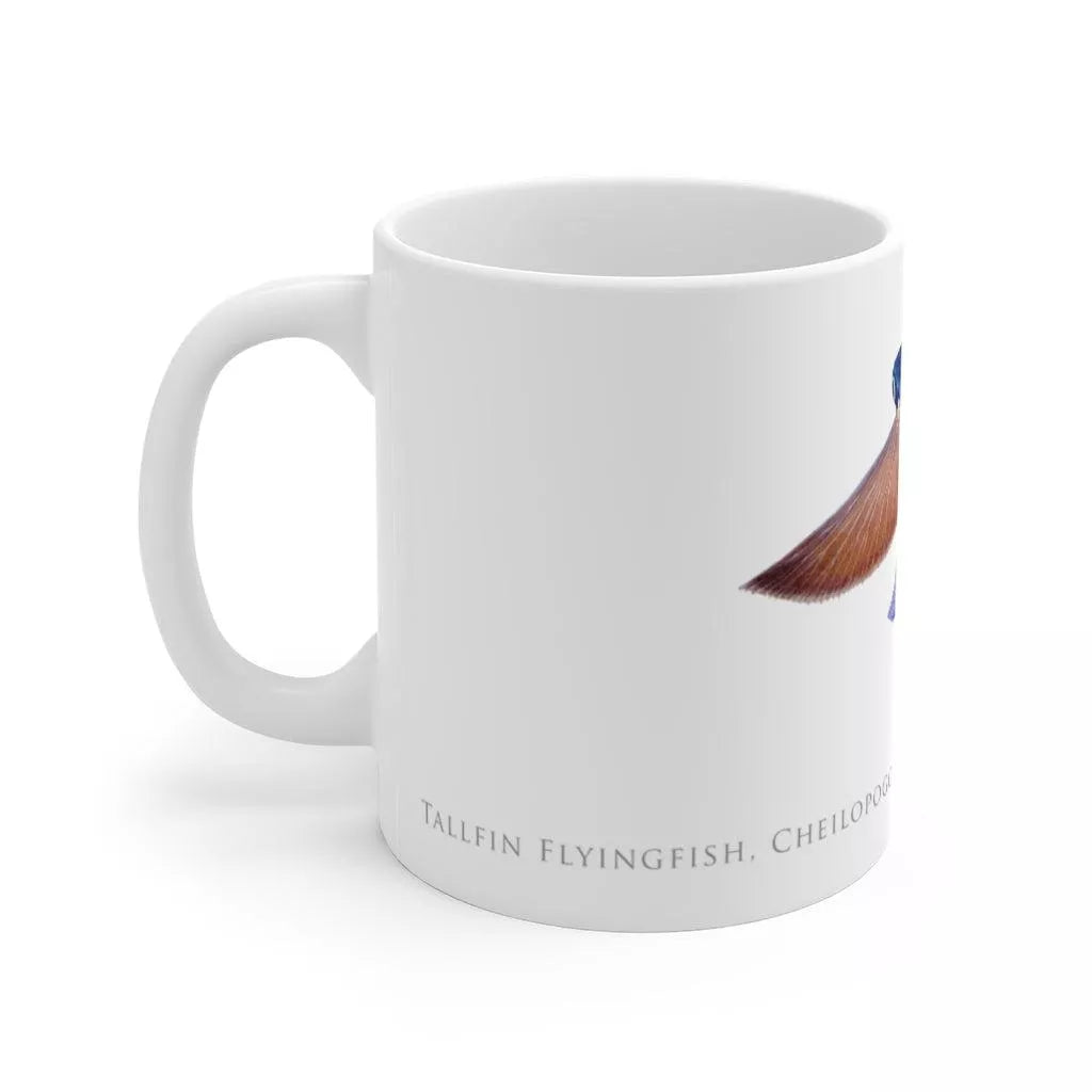 Tallfin Flyingfish Mug-Stick Figure Fish Illustration