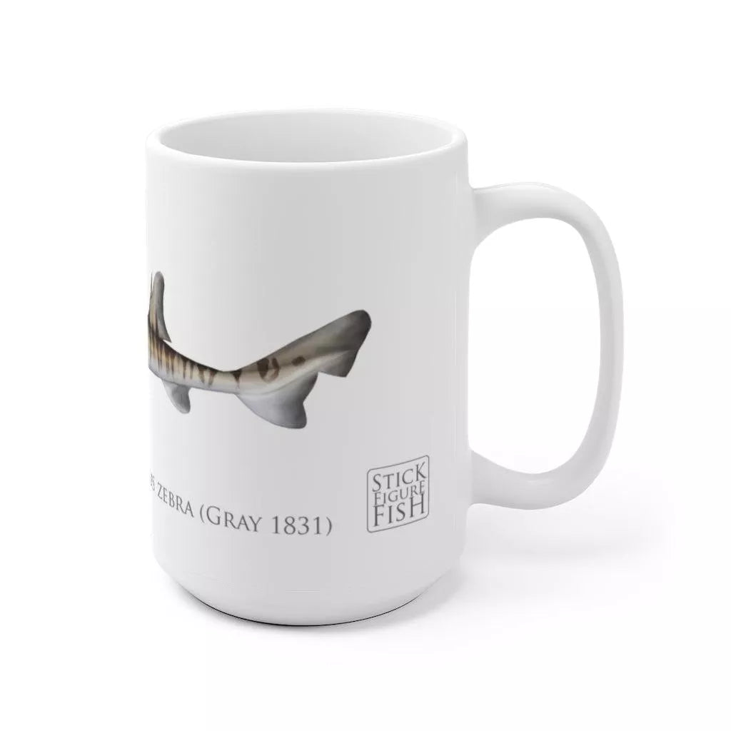 Zebra Hornshark Mug - Stick Figure Fish Illustration